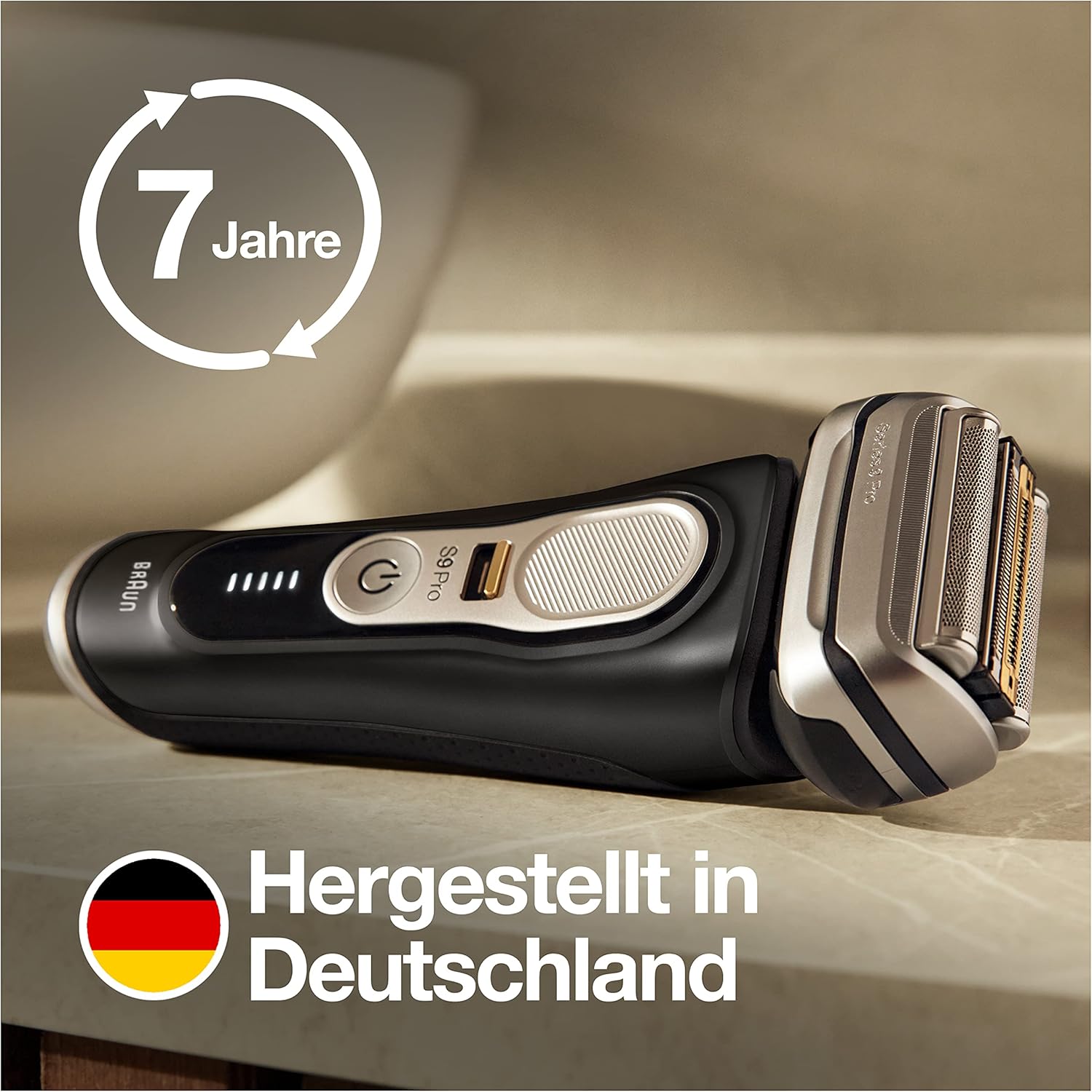 Braun Series 9 Pro Premium Rasierer Herren mit 4 1 Scherkopf, Elektrorasierer & ProLift Trimmer, PowerCase, 5-in-1 Reinigungsstation, 60 Min Laufzeit, Made in Germany, 9477cc, silber