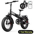 2026 TST F002 Faltbares Elektrofahrrad, 1000W Motor, 48V herausnehmbarer Akku 10,4Ah, 40 Meilen Reichweite, 25 MPH, 20" Fatbike-Reifen, Gepäckträger hinten.