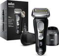 Braun Series 9 Pro Premium Rasierer Herren mit 4 1 Scherkopf, Elektrorasierer & ProLift Trimmer, PowerCase, 5-in-1 Reinigungsstation, 60 Min Laufzeit, Made in Germany, 9477cc, silber