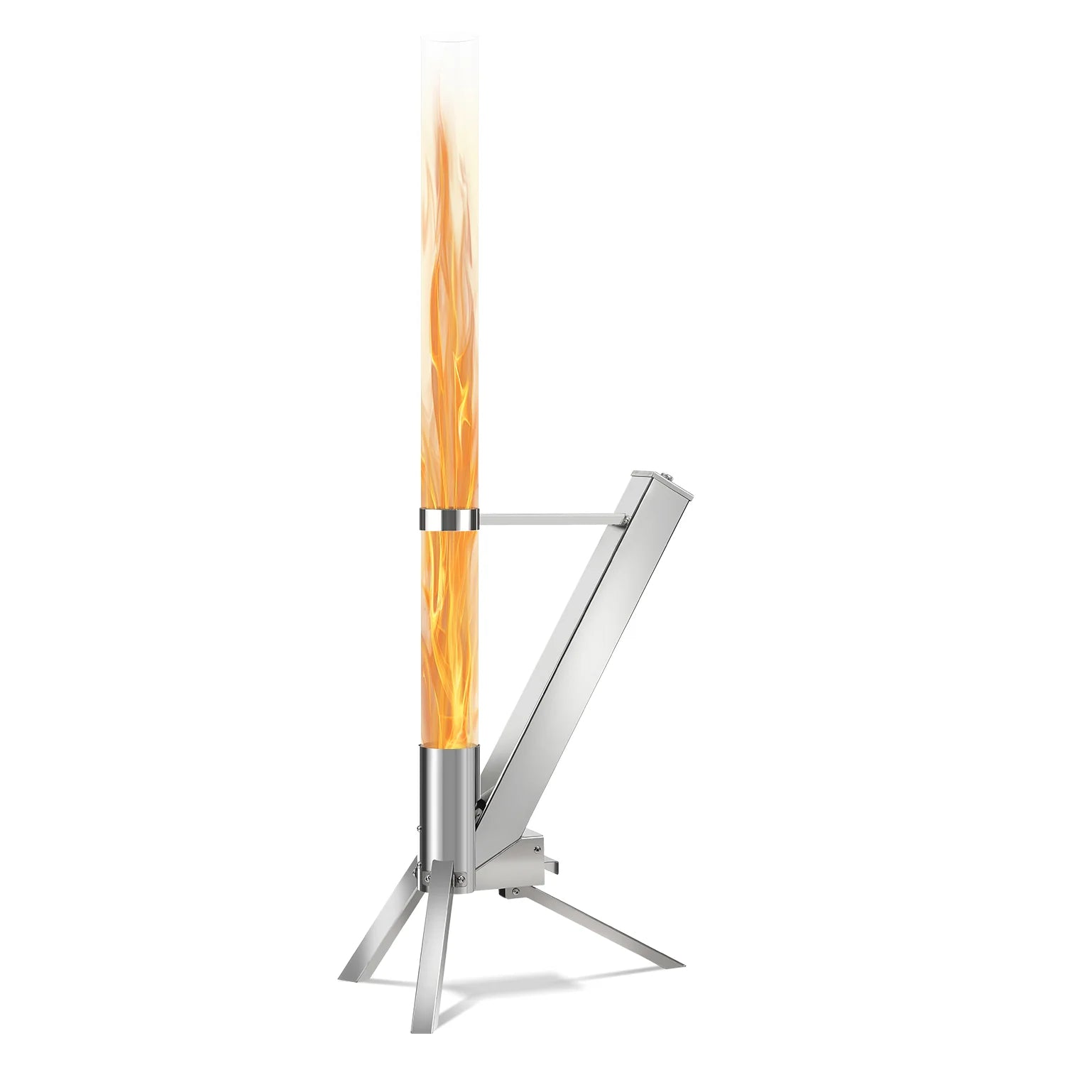 Sonnewelt Pelletfackel Feuerrohr Edelstahl mit Glasrhre
