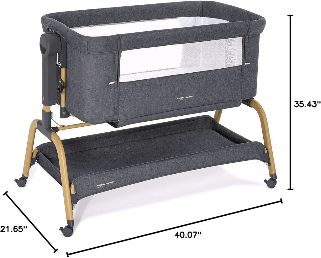 2026 Babywiege / Beistellbett mit Schaukelfunktion, Matratze & Rollen – 3-in-1 für Neugeborene