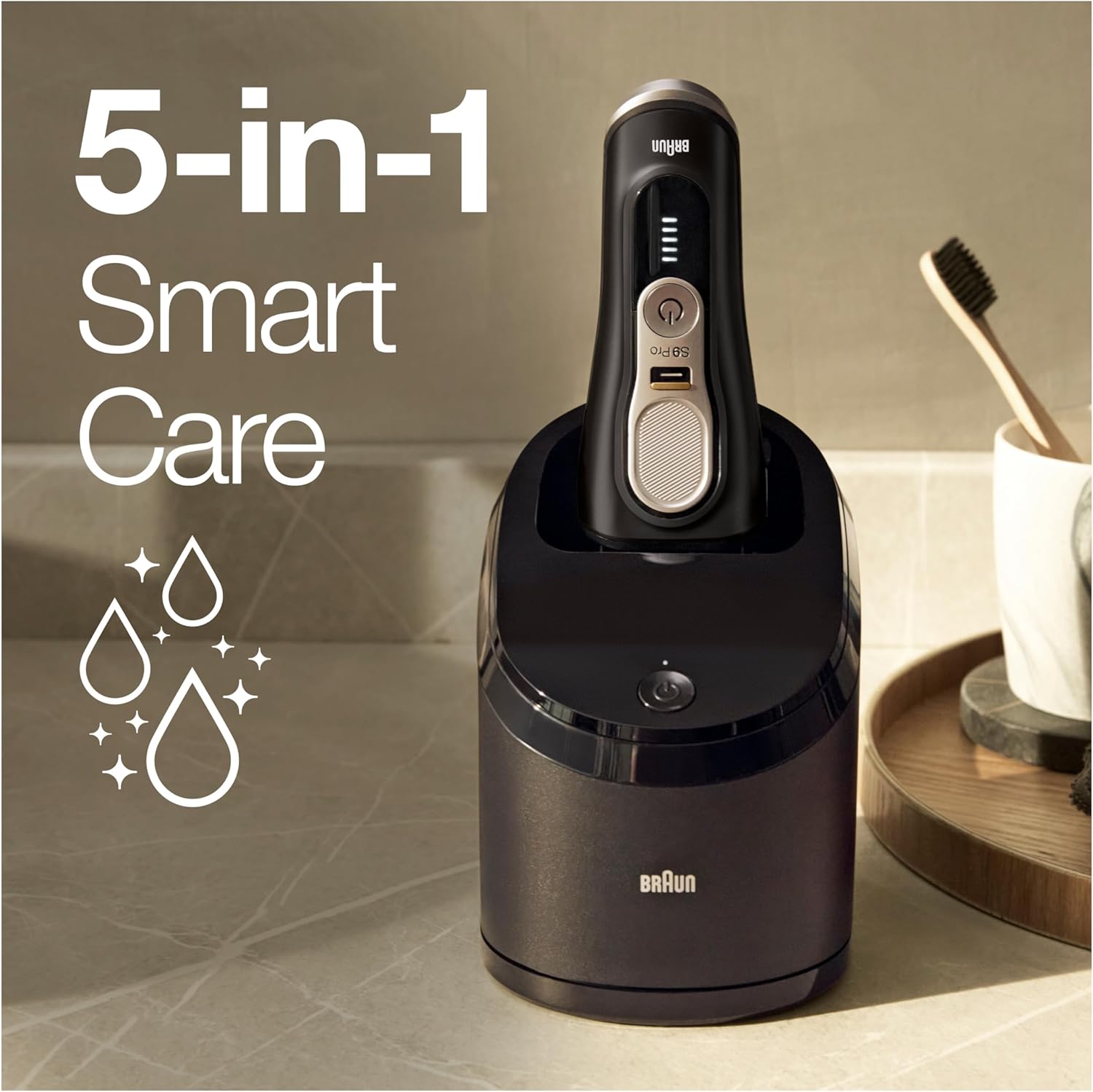 Braun Series 9 Pro Premium Rasierer Herren mit 4 1 Scherkopf, Elektrorasierer & ProLift Trimmer, PowerCase, 5-in-1 Reinigungsstation, 60 Min Laufzeit, Made in Germany, 9477cc, silber