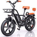 2026 Elektrofahrrad für Erwachsene, 750W, 30–70 Meilen Reichweite, 48V 15Ah herausnehmbarer Akku, 20" x 4.0 Fat Tire E-Bike, 2-Sitzer mit Federgabel, UL2849