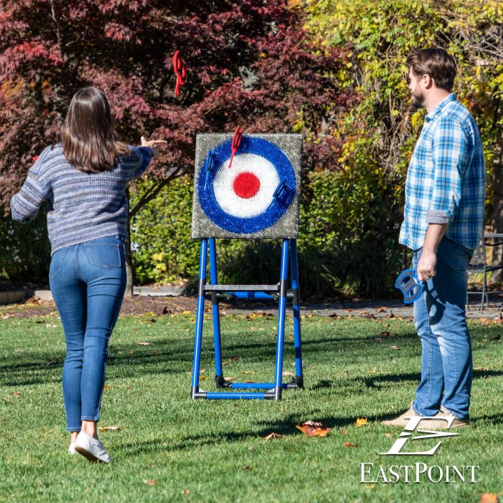 EastPoint Deluxe Axtwurf-Spielset mit Stahlrahmen-Zielscheibe