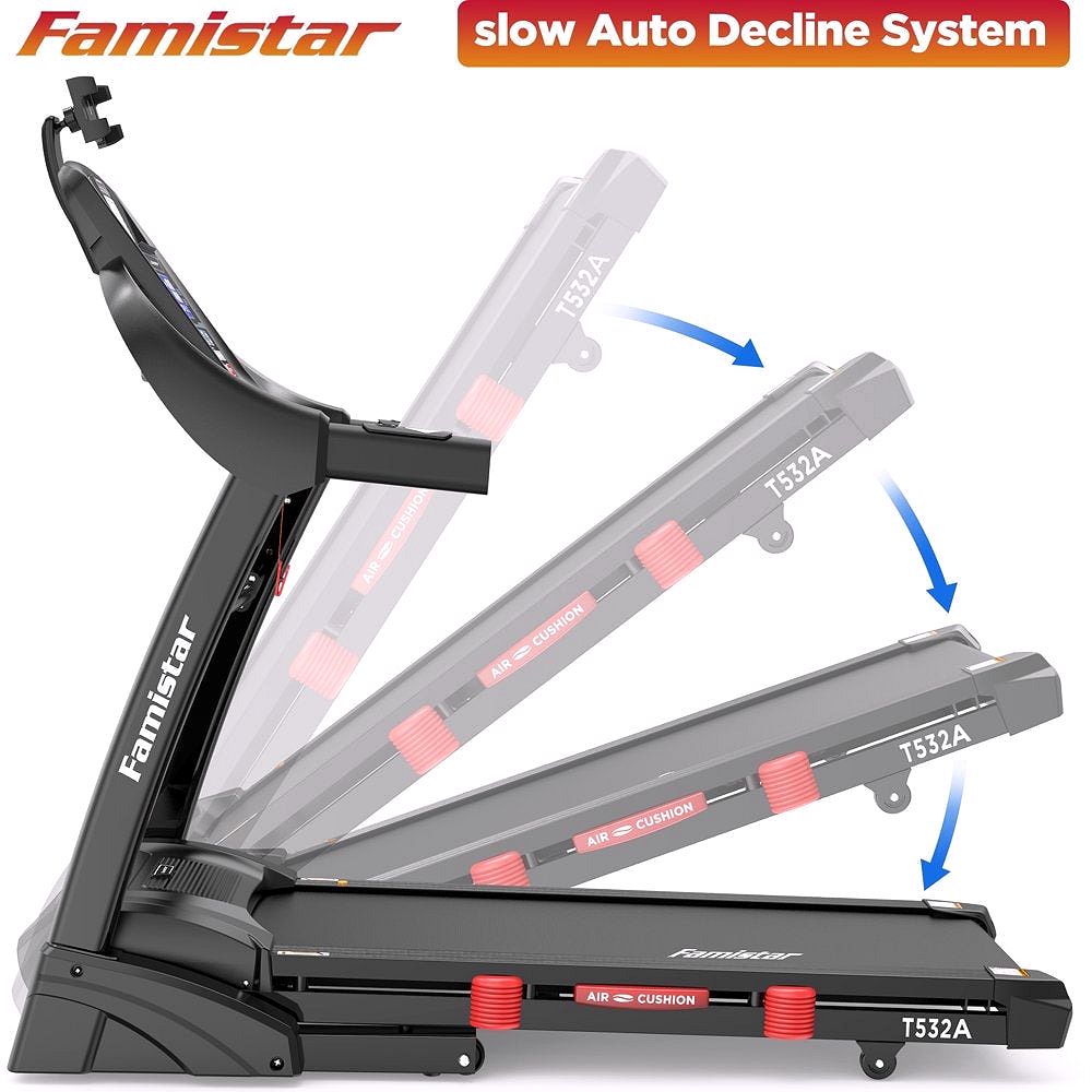 2026 Famistar Klappbares Laufband für Zuhause mit 15-stufiger Automatik-Steigung, 300 lbs Tragkraft, bis 10 MPH Geschwindigkeit