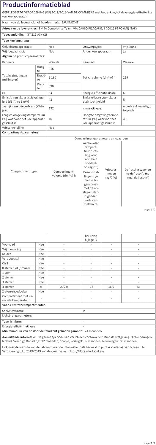 Bauknecht GT 219 A3 Gefriertruhe/ Gefrieren: 215 L/ Supergefrieren/ SapceMax/ Innenbeleuchtung/ ECO Energiesparen/ Kindersicherung