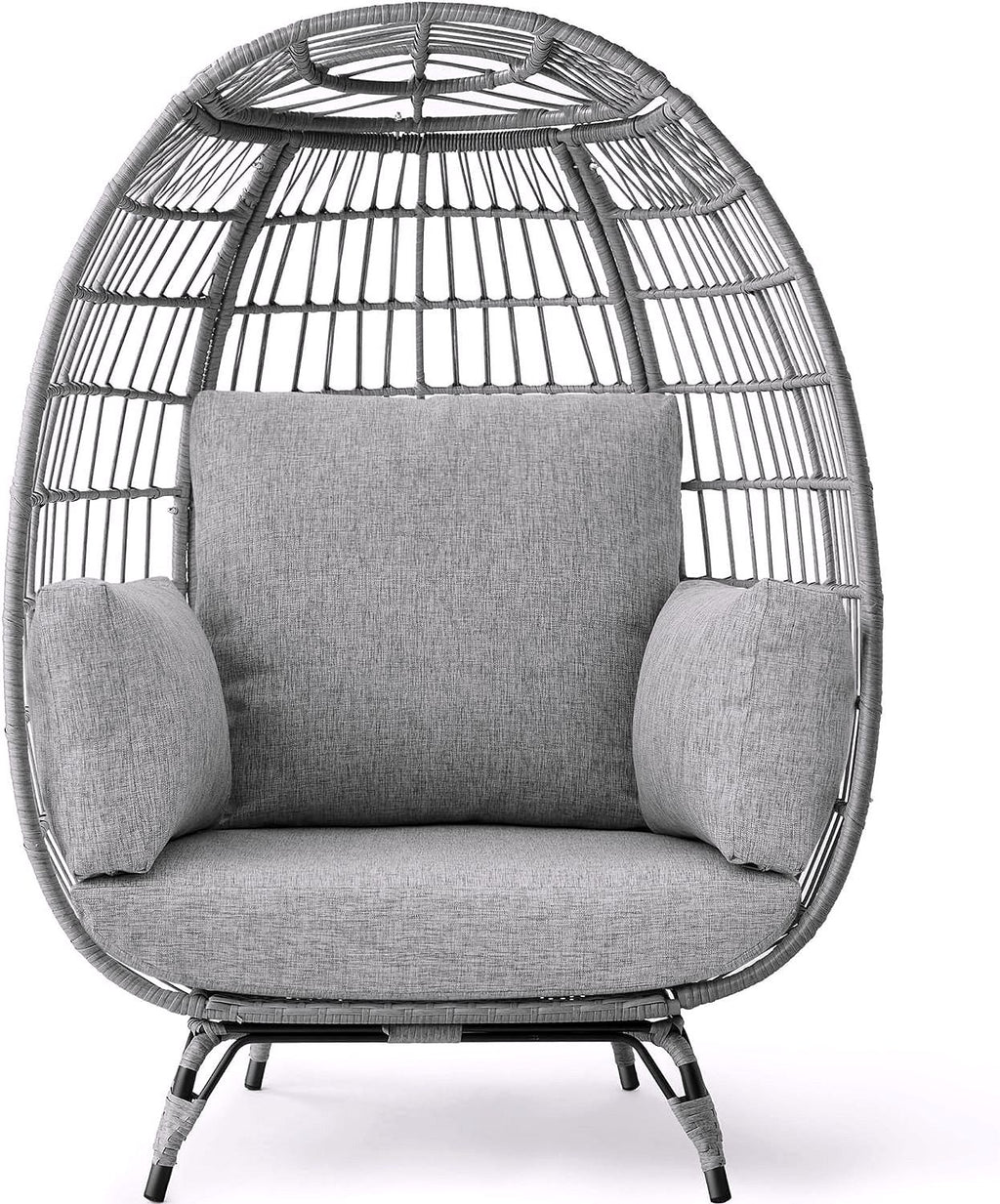 2026 Best Choice Products Wicker Egg Chair – Übergroßer Indoor- & Outdoor-Loungesessel für Terrasse, Garten & Wohnzimmer