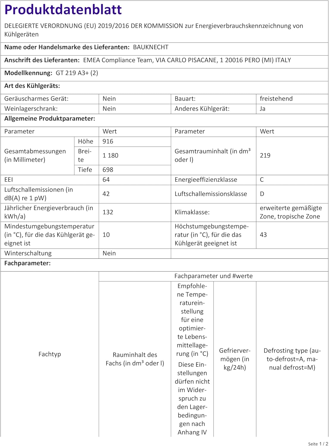 Bauknecht GT 219 A3 Gefriertruhe/ Gefrieren: 215 L/ Supergefrieren/ SapceMax/ Innenbeleuchtung/ ECO Energiesparen/ Kindersicherung