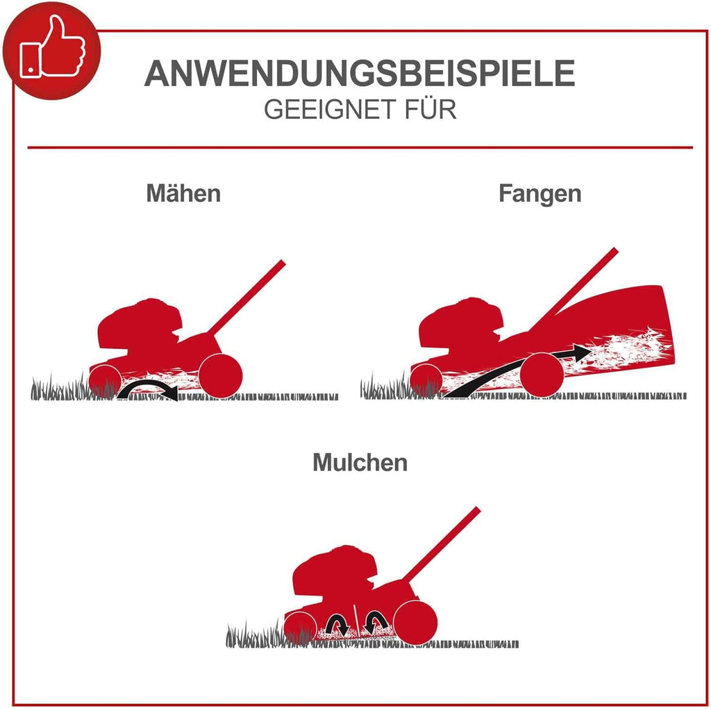 Scheppach MS161-46 Benzin Rasenmäher - 46 cm Schnittbreite | 55 Liter Fangkorb | Stahlgehäuse | 7-stufige Höhenverstellung | Mulchfunktion | Radantrieb | Seitenauswurf | inkl. Motoröl