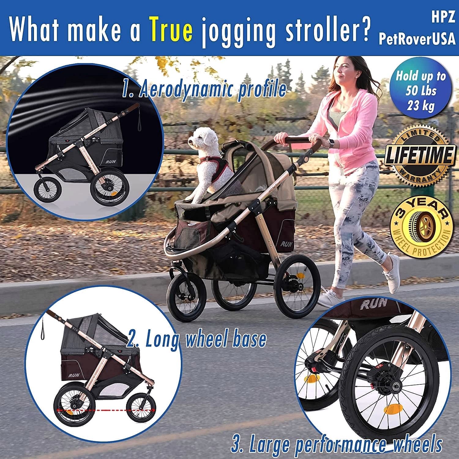 2026 Jogging-Sport-Tierbuggy mit Komfort-Gummirädern / Reißverschlusslosem Einstieg / Einhand-Schnellfaltung / Aluminiumrahmen für kleine & mittelgroße Hunde, Katzen und Haustiere (Grün Camouflage)