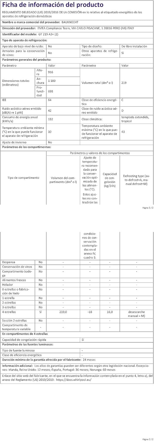 Bauknecht GT 219 A3 Gefriertruhe/ Gefrieren: 215 L/ Supergefrieren/ SapceMax/ Innenbeleuchtung/ ECO Energiesparen/ Kindersicherung