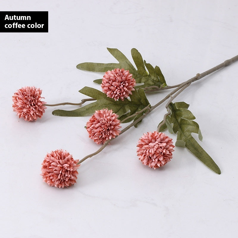 Artificial Autumn Dandelion Flower Branch – Silk Faux Floral Decor for Home & Wedding